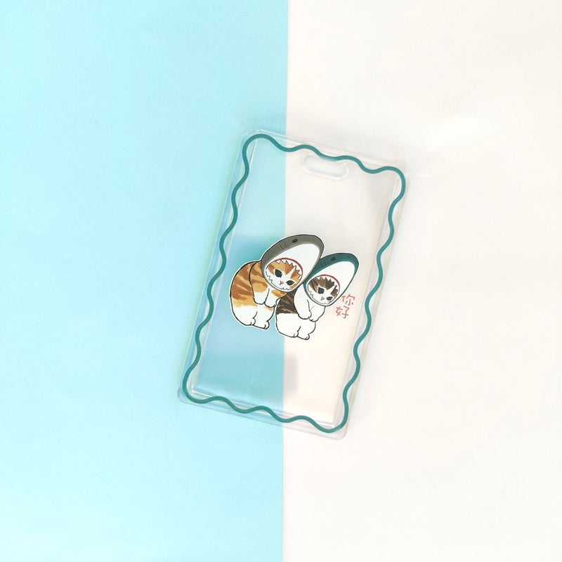 Cat Mofusand Shark Cat Transparent Id Set Student Card Subway Card Access Card Anti-Lost Keychain Card Set - Image 1