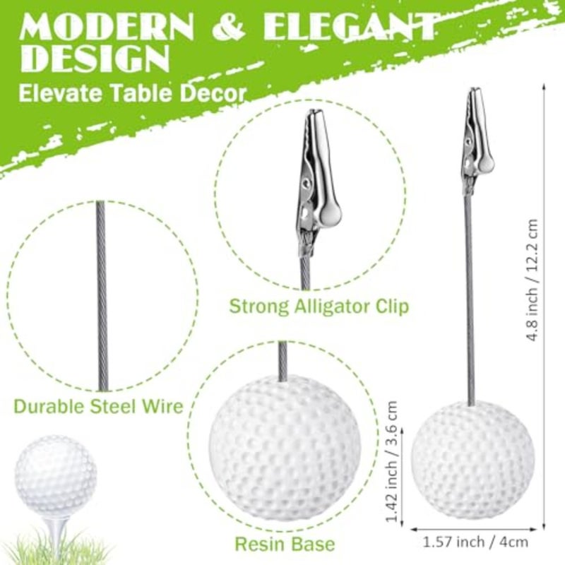 12 Pcs Resin Sports Ball Base Memo Clips with Alligator Wire Table Number Card Place Holders Photo Stand for Office Menu Wedding Party Events Decoration - Image 2
