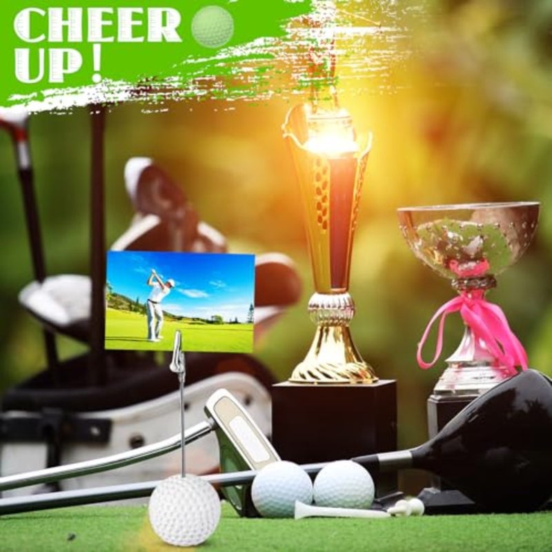 12 Pcs Resin Sports Ball Base Memo Clips with Alligator Wire Table Number Card Place Holders Photo Stand for Office Menu Wedding Party Events Decoration - Image 5