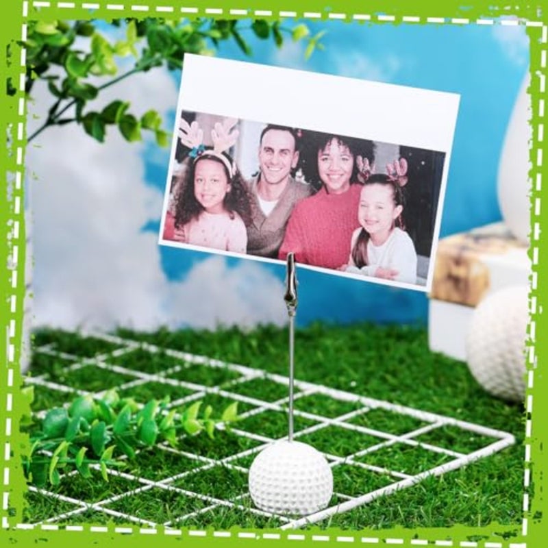 12 Pcs Resin Sports Ball Base Memo Clips with Alligator Wire Table Number Card Place Holders Photo Stand for Office Menu Wedding Party Events Decoration - Image 4