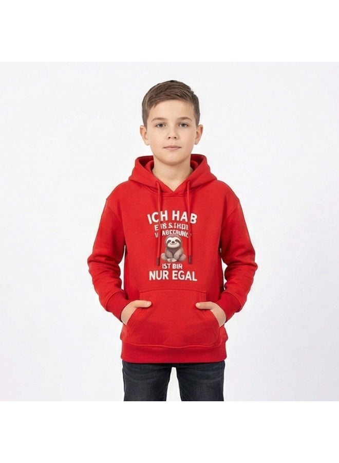 Caesar Milton boys' winter hoodie with prints on the chest - Image 1