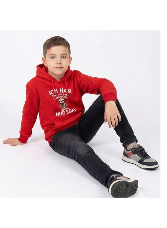 Caesar Milton boys' winter hoodie with prints on the chest - Image 4