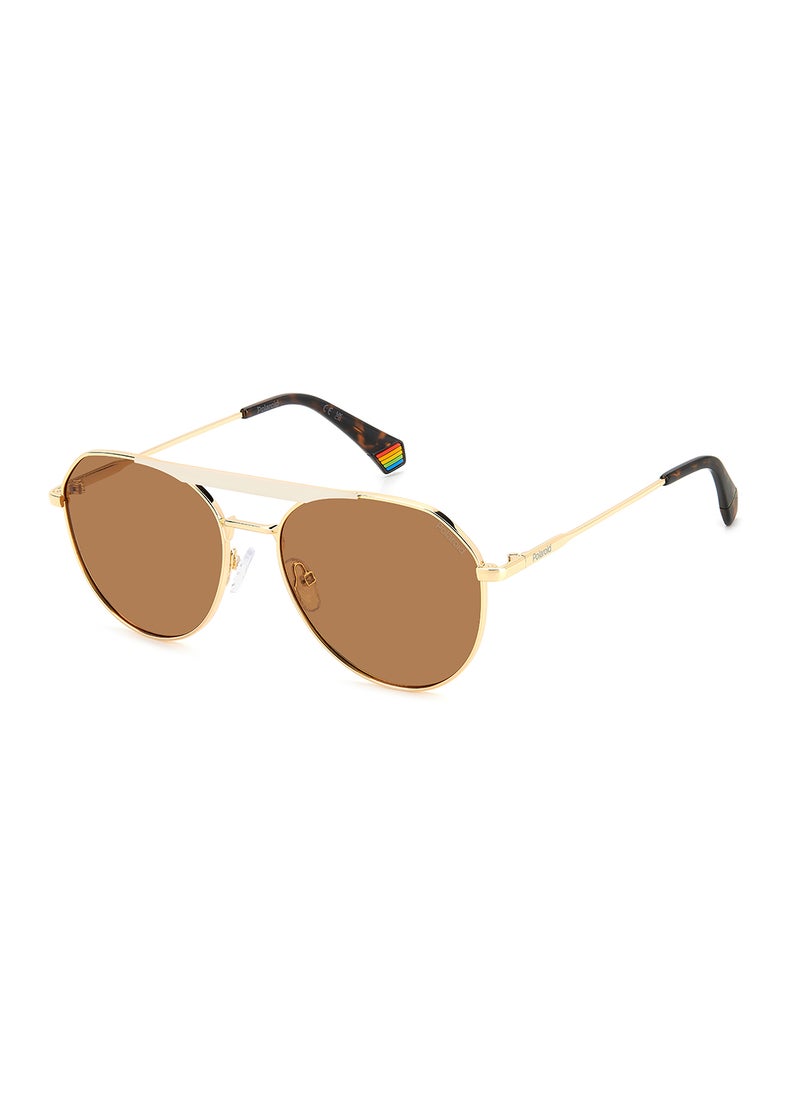 Polaroid Unisex Polarized Pilot Sunglasses - Pld 6211/S/X White Millimeter - Lens Size: 57 Mm  - Image 1