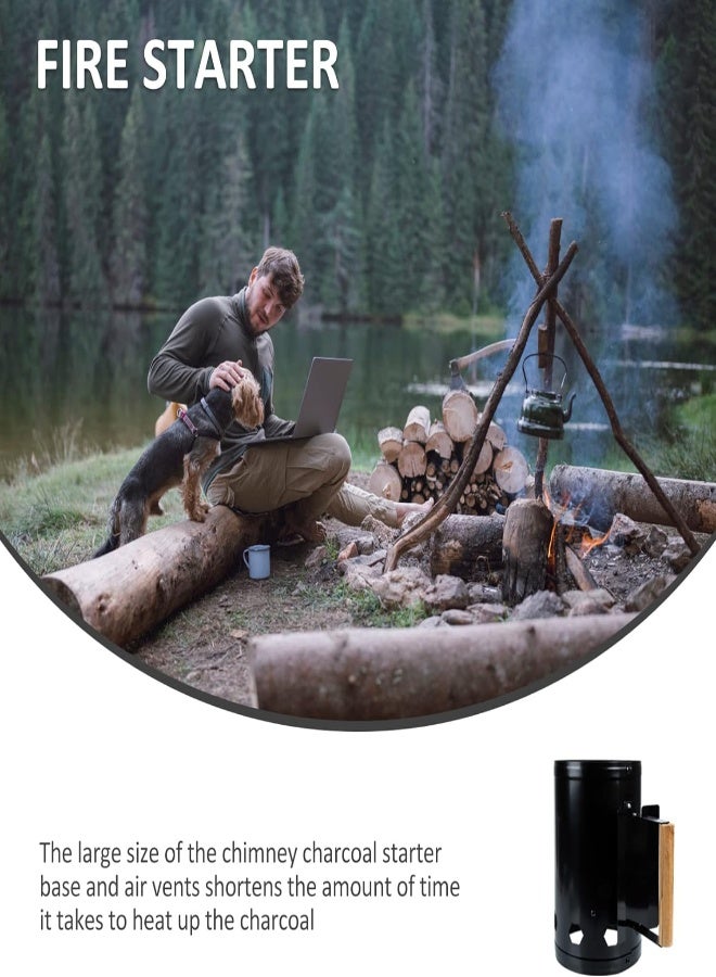 AKDC Generic Rapid Charcoal Chimney Starter Set Fireplace Accessories Lighter Cubes Bbq Tools - Image 4
