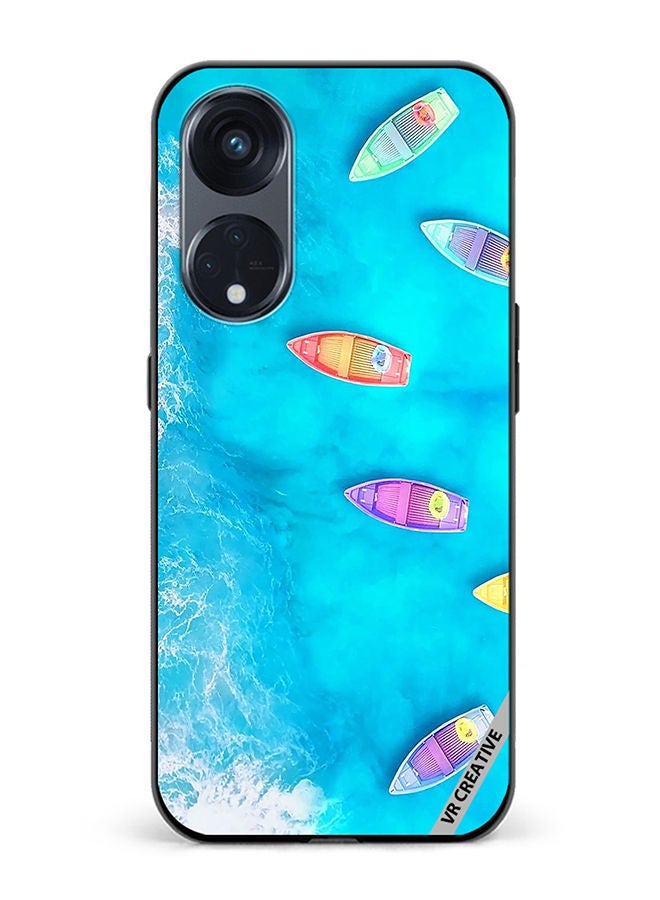 VR CREATIVE Protective Case Cover For Oppo Reno8 T 5G Water Boat Enjoy The Moment Design Multicolour - Image 1
