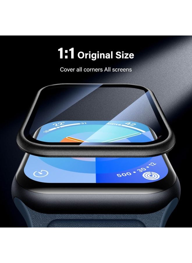 Generic - Applicable For Apple Watch 10/9 Frame Tempered Glass Film Apple Watch Protective Film IWatch Curved Mask-Color:2# Black Curved Mask Packaging Film Artifact-Dimensions:45mm - Image 1