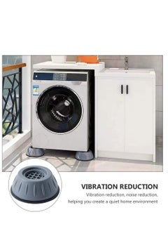 Generic 4-Piece Washing Machine Guards Anti Vibration Guardrails Silent Feet Anti Walking Guards For Washing Machine Dryer Gray  - Image 3