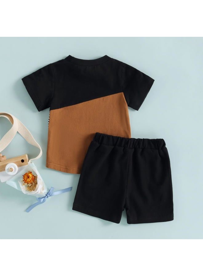 Mieeyali Infant Baby Boys Clothes Set Casual Cotton T Shirt And Shorts Set 3 6 9 12 24 Monthes 1t 2t 3t Summer Outfit, Black, 4-5 years - Image 5