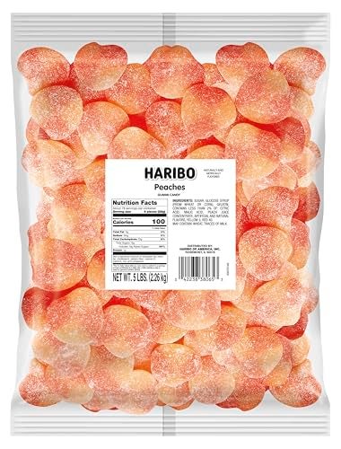 Haribo Gummi Candy Peaches 5Pound Bag - Image 1
