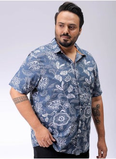 HARDSODA Men Plus Size Regular Fit Printed Cutaway Collar Half Sleeves Casual Shirt  - Image 3