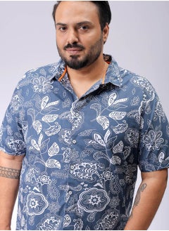 HARDSODA Men Plus Size Regular Fit Printed Cutaway Collar Half Sleeves Casual Shirt  - Image 1