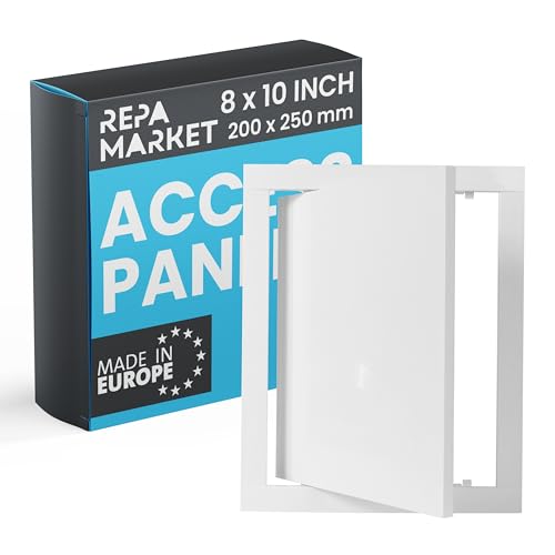Repa Market 8 x 10 Inch Wall Access Panel for Drywall – White ABS Plastic Wall Hole Cover Plate/Plumbing Access Panel for Drywall & Ceiling/Cover Plates with Latch – Durable Service Hatch - Image 1