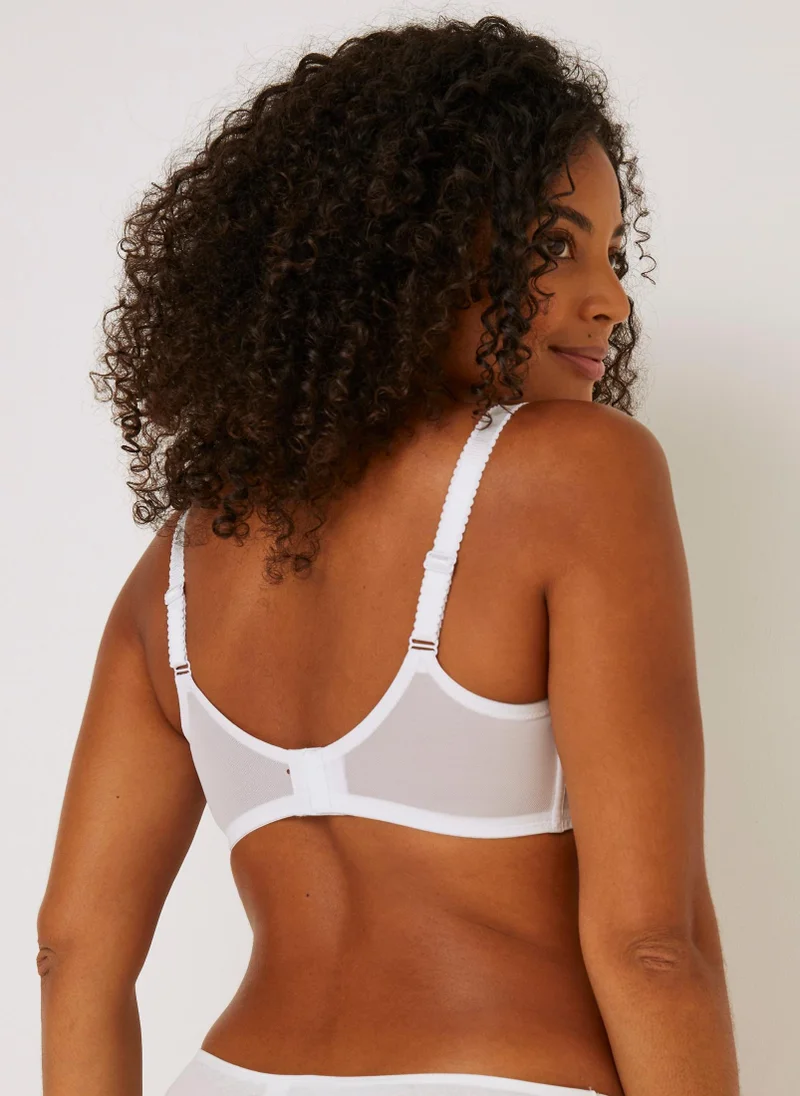 Matalan DD+ White Lace Stretch Bra