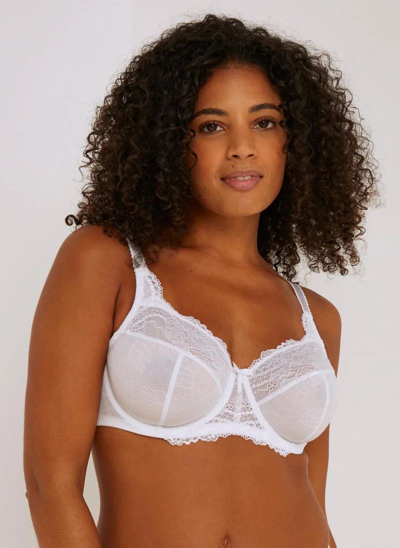 Matalan DD+ White Lace Stretch Bra
