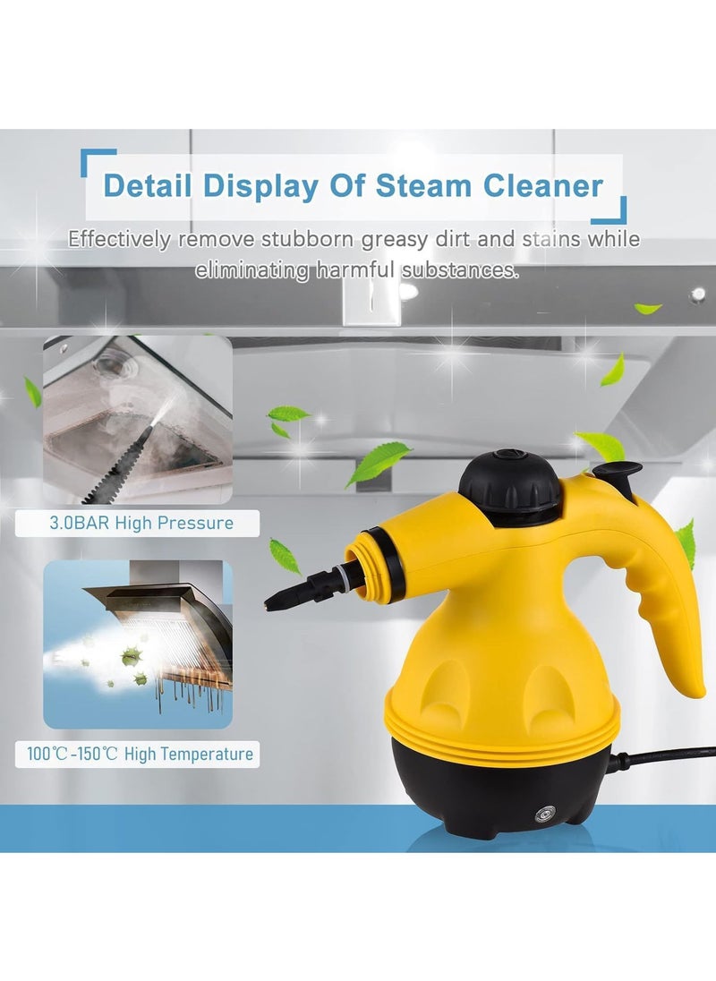 MissTiara Portable Handheld Steam Cleaner 1000W Multifunctional High Temperature Pressurized Steam Cleaning Machine with 9PCS Accessory for Kitchen Sofa Bathroom Car Window  - Image 3