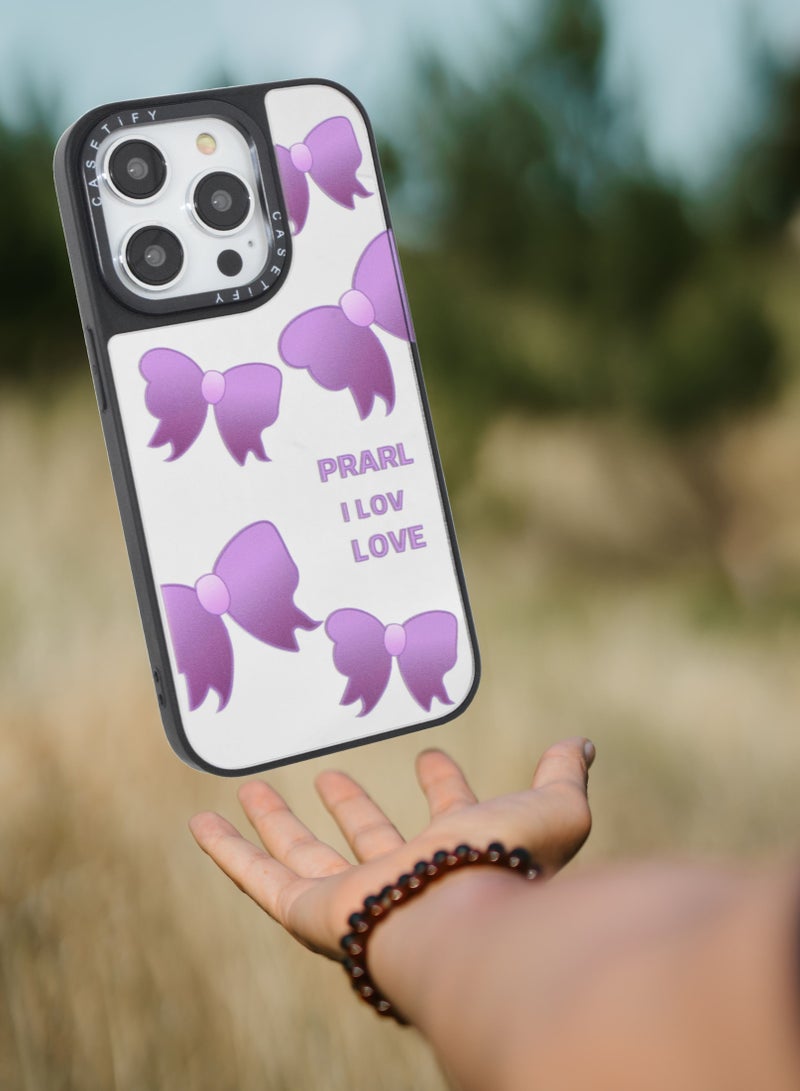 Casetify iPhone 14 Pro Cover Floral Design Hard Phone Case Tempered Glass Back Cover - Image 3