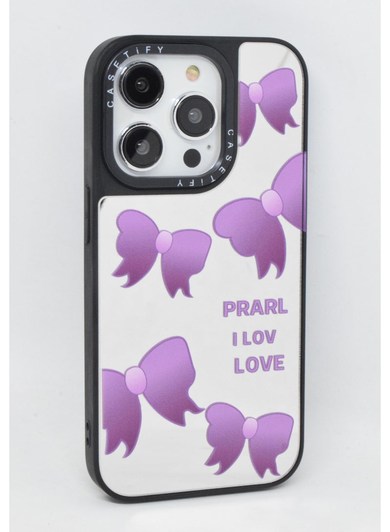 Casetify iPhone 14 Pro Cover Floral Design Hard Phone Case Tempered Glass Back Cover - Image 1