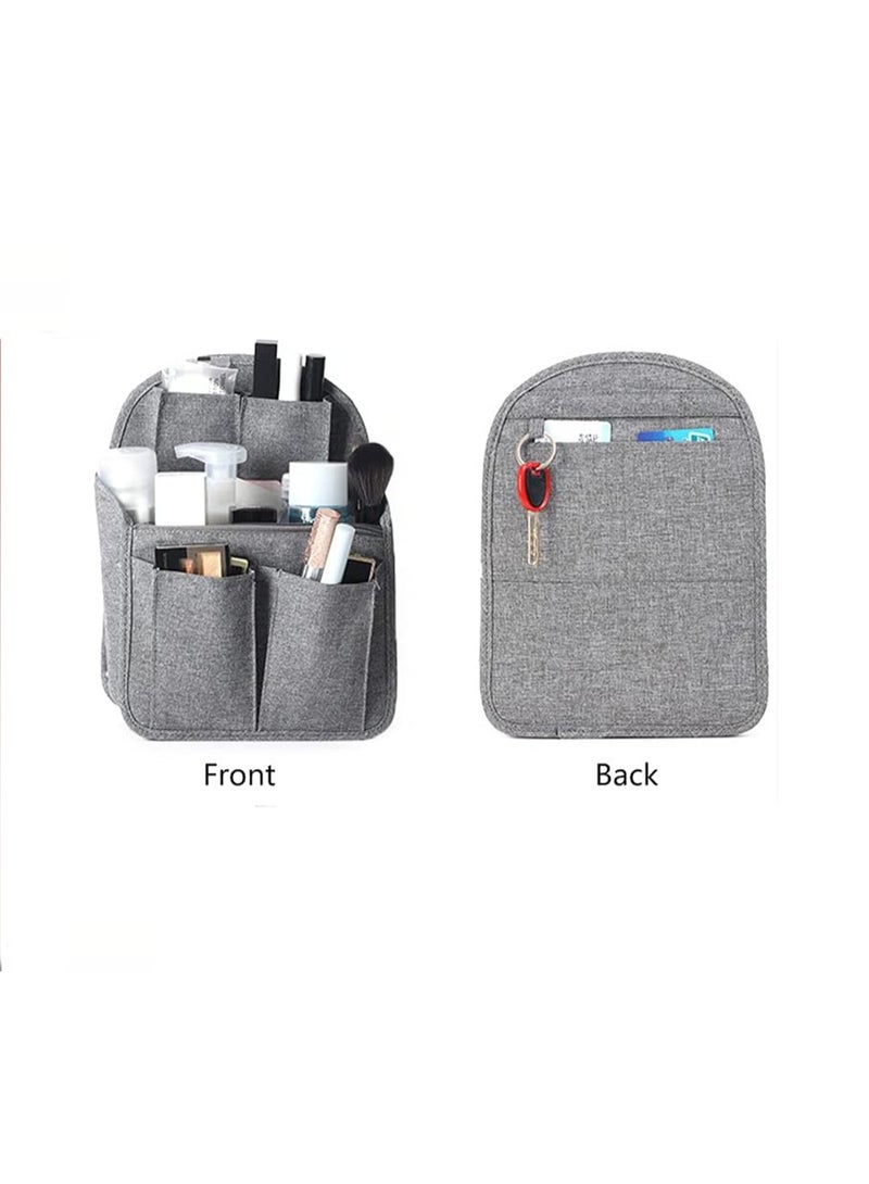 YelaJoy Backpack Organizer Insert, Grey Foldable Nylon High Capacity Rucksack Liner with Multi Compartments, Waterproof Lightweight Hanging Bag Divider for Backpack Purse Handbag Shoulder Bag, for Men Women Travel School Business (Grey) - Image 4
