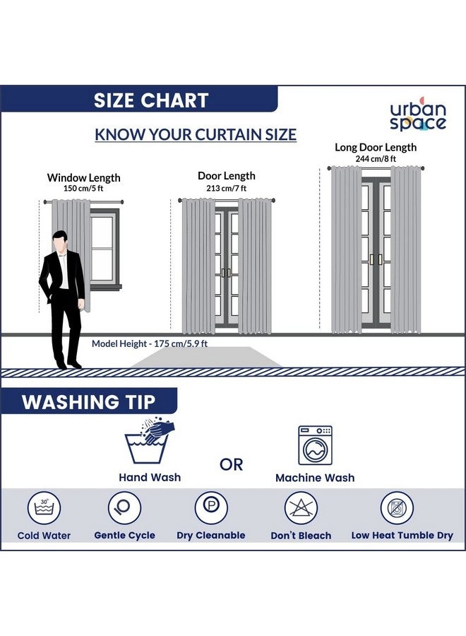 Urban Space Linen Textured Sheer Curtain for Door, 35-40% Room Darkening Curtain with Tieback and Eyelet Hanging Style, Set of 2 Decorative Curtains, Salmon Pink (Door - 8 ft x 4 ft) - Image 5