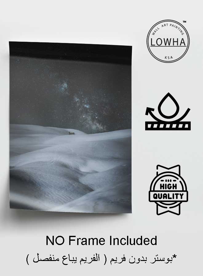 LOWHA Poster Painting Art With Four Separate Pieces Of Double-Sided Stickers Hut In Icy Barren Land For Home Bedroom Living Room And Office Decor  - Image 3