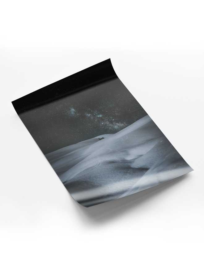 LOWHA Poster Painting Art With Four Separate Pieces Of Double-Sided Stickers Hut In Icy Barren Land For Home Bedroom Living Room And Office Decor  - Image 1