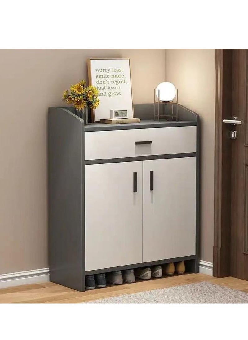 Corridor shoe cabinet doorway household large capacity entry door entrance cabinet small apartment household storage economical shoe rack (Grey)