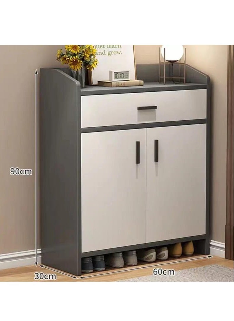 Corridor shoe cabinet doorway household large capacity entry door entrance cabinet small apartment household storage economical shoe rack (Grey)