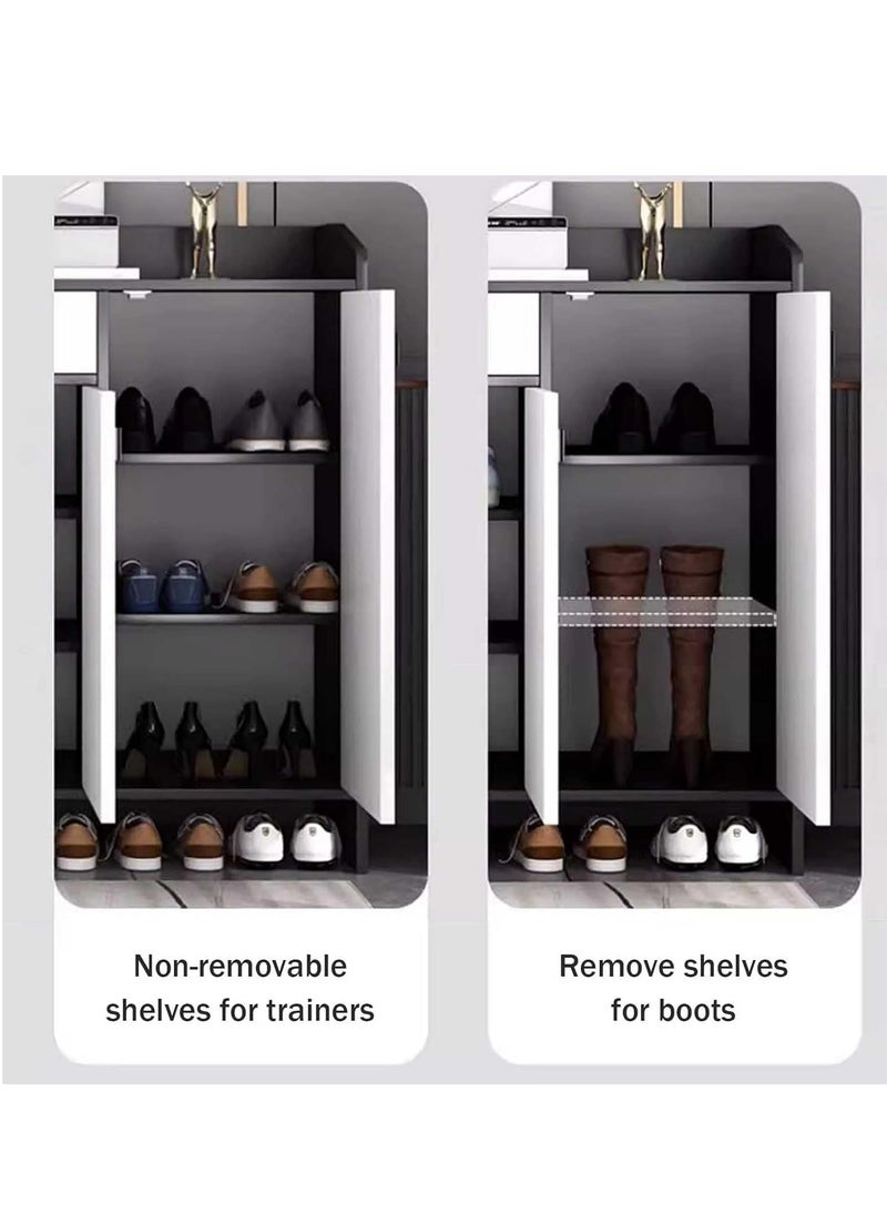 Corridor shoe cabinet doorway household large capacity entry door entrance cabinet small apartment household storage economical shoe rack (Grey)