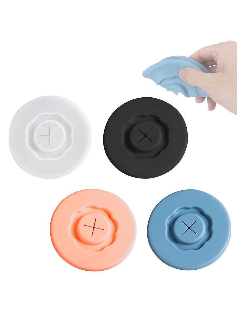 CMGTYYD Cup Covers, 4PCS Silicone Lids with Straw Hole Jar Lids Reusable Anti-dust Cup Covers Replacement Can Lids for Drinks Glasses Travel Mug Tins - Image 1