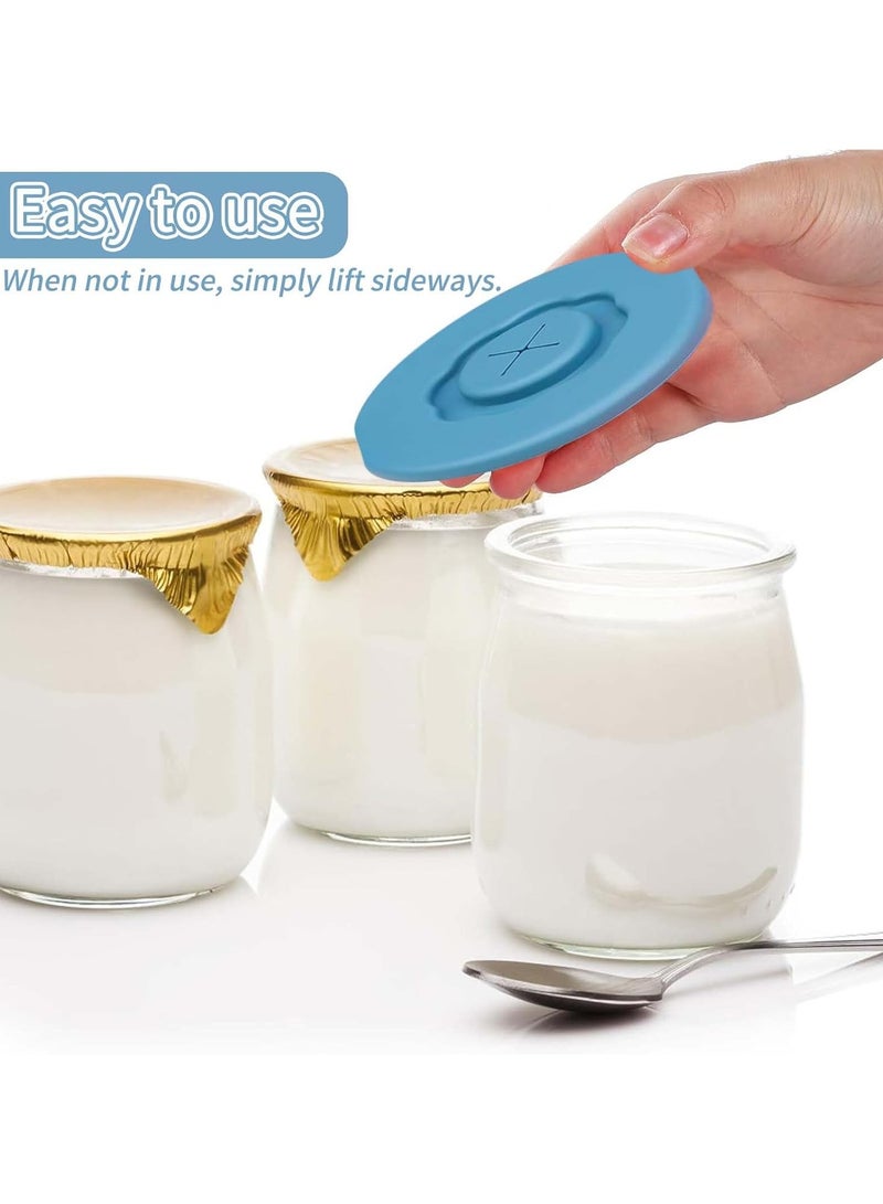 CMGTYYD Cup Covers, 4PCS Silicone Lids with Straw Hole Jar Lids Reusable Anti-dust Cup Covers Replacement Can Lids for Drinks Glasses Travel Mug Tins - Image 4