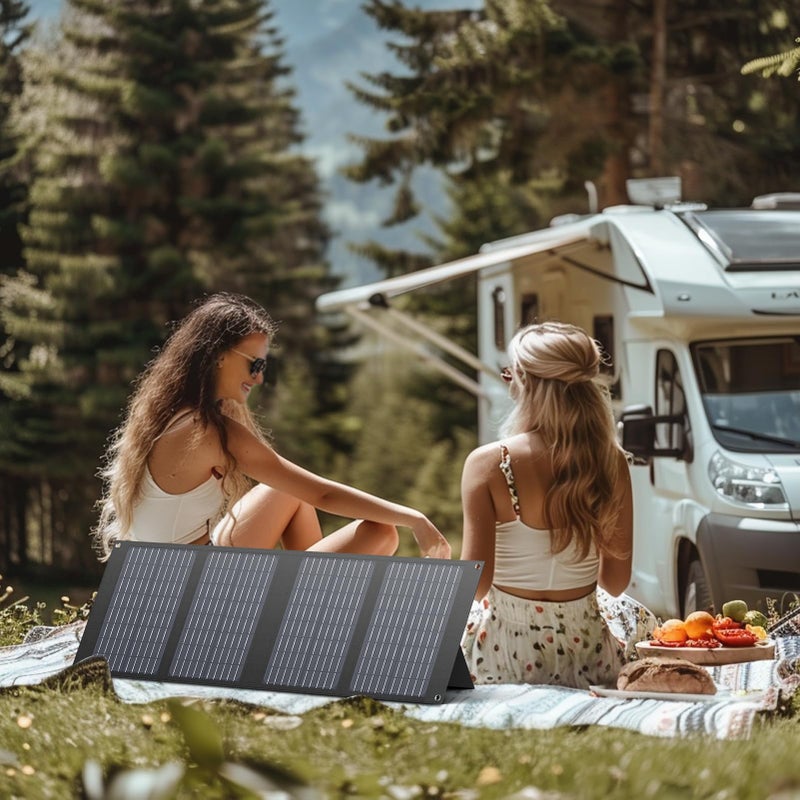 SinKeu Portable Solar Panel Charger 40W Foldable Solar Panel for Portable Power Station, iPhone, iPad, Laptop, Camping Solar Panels with USB QC 3.0/USB C/18V DC, Solar Panels for Camping Outdoor Van RV Trip - Image 3