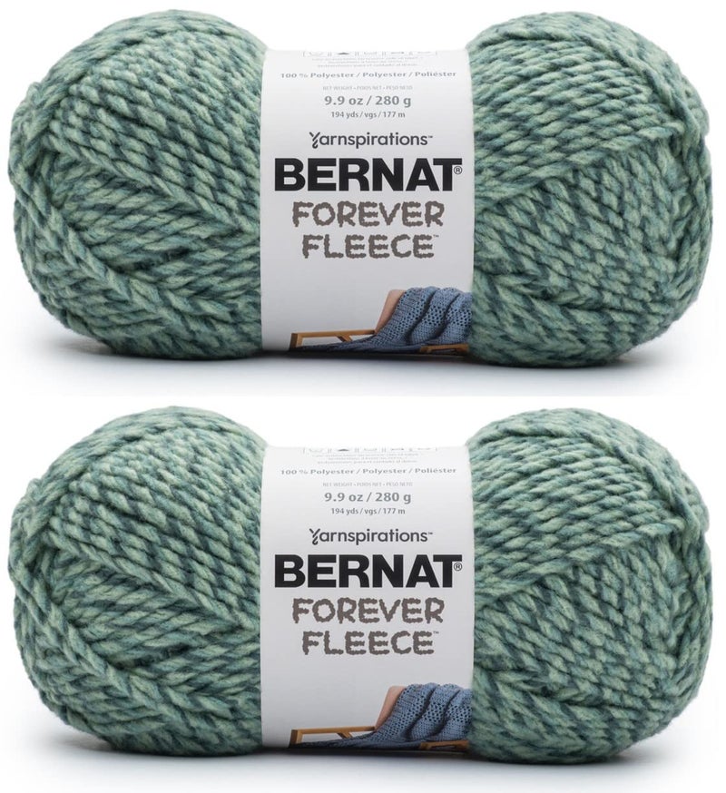 Bernat Forever Fleece Ficus Yarn 2 Pack of 280g99oz Polyester 6 Super Bulky 194 Yards KnittingCrochet - Image 2