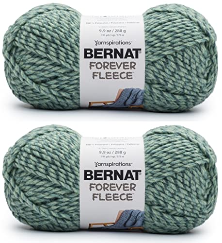 Bernat Forever Fleece Ficus Yarn 2 Pack of 280g99oz Polyester 6 Super Bulky 194 Yards KnittingCrochet - Image 1
