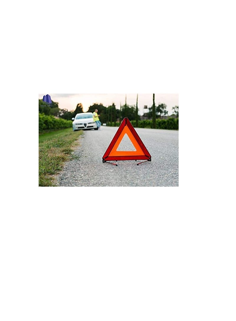 Safety Triangle Warning Kit Foldable Emergency Warning Triangle Sign Car Roadside Emergency Kit with Reflective (Pack of 2)  - Image 2
