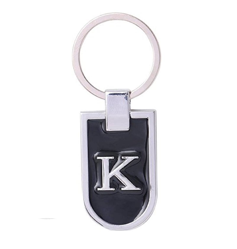 AUGEN Stainless Steel Alphabet Letter K Keychain Metal Initials For Car & Bike Gifting With Key Ring Anti-Rust (Pack Of 1) - Image 2