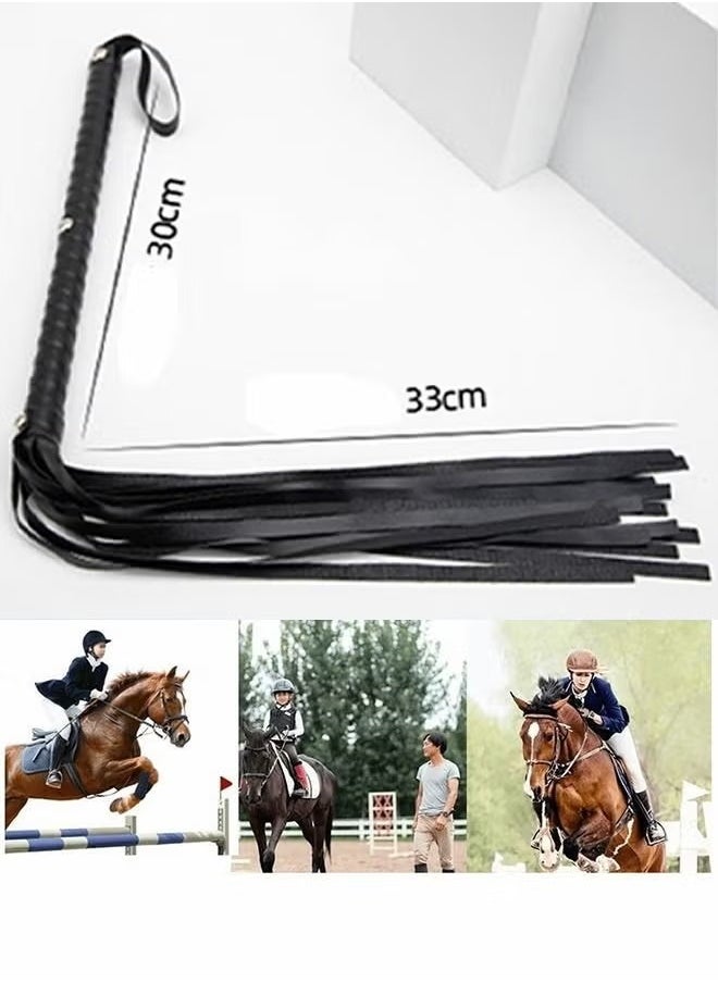 HY 2 Pcs Leather Horse Whip Set Leather Whip for Horses Whip for Play Faux Leather Whips PU Handle Outdoor Sports Horse Riding Whip Lightweight Gift Accessories Training Tool Portable Gift  - Image 2