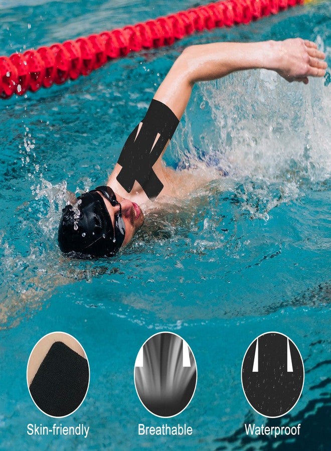 Qiuruoo 15 Pcs Precut Kinesiology Tape for Shoulder，Shoulder Tape for Shoulder Pain Relief Pre Cut，Waterproof, Breathable, Hypoallergenic Athletic Tape for Support and Protection(Black) - Image 5