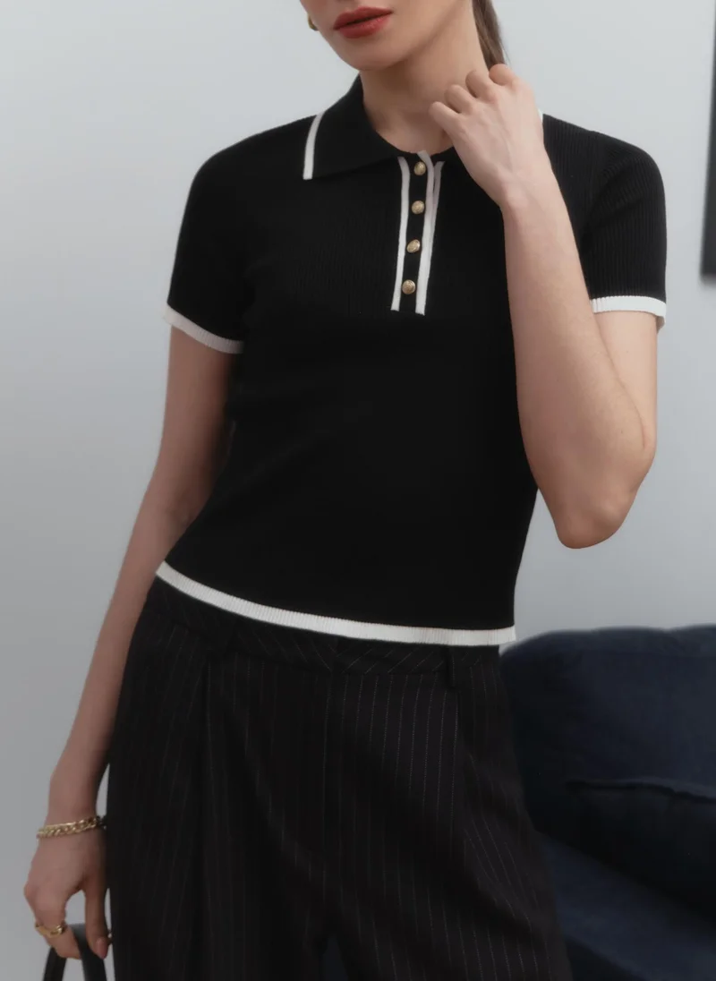 Lichi Cropped polo shirt