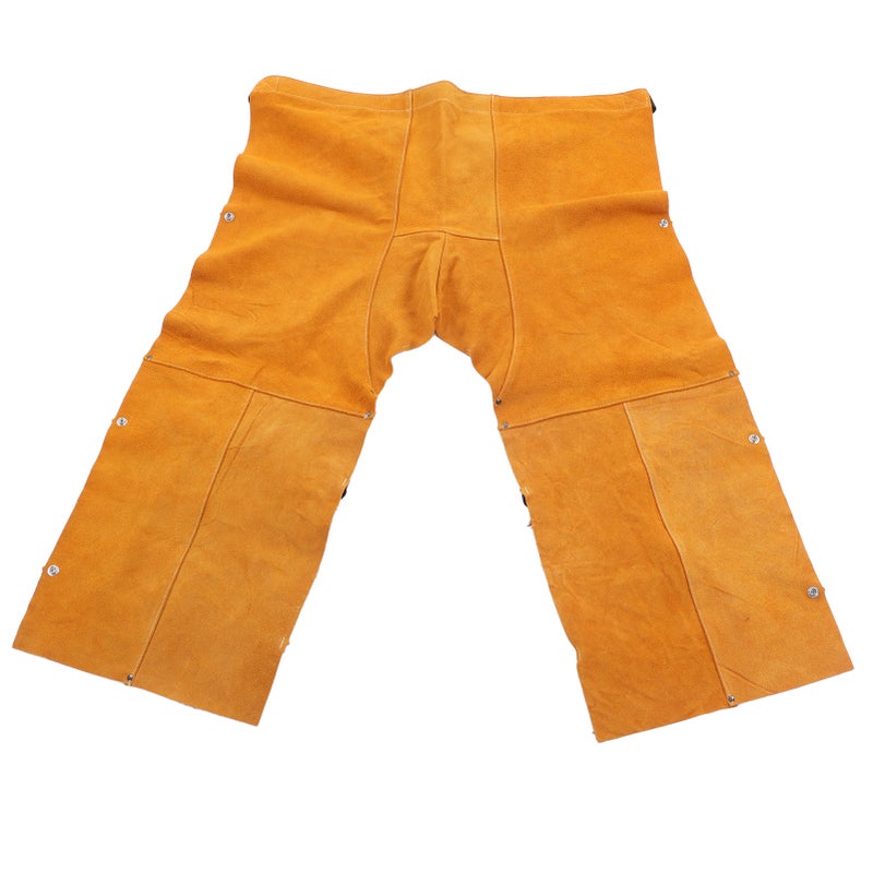 Welding Safety Chaps Leather Apron Adjustment Split Leg Fire Wear Resistant Protective Apparel - Image 1
