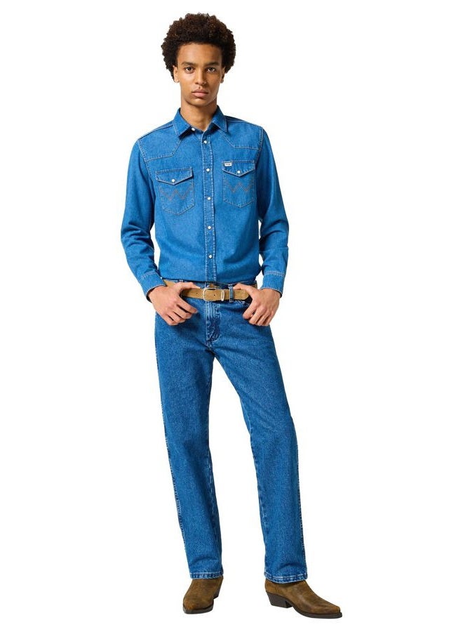 Wrangler Men's 13MWZ Cowboy Cut Original Fit Jean, Stonewashed, 36W x 32L - Image 2
