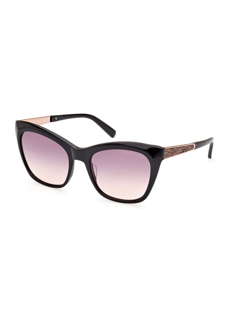 GUESS BY MARCIANO - نظارات شمسية مربعة الشكل بمرآة للنساء GM080505Z55 - حجم العدسة: 55 مم - أسود - Image 1