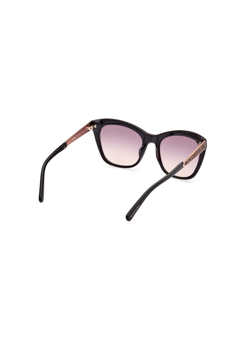 GUESS BY MARCIANO - نظارات شمسية مربعة الشكل بمرآة للنساء GM080505Z55 - حجم العدسة: 55 مم - أسود - Image 1
