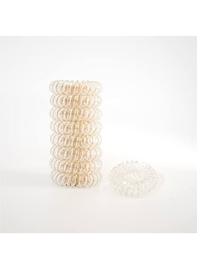 Gimme Spiral Bands No Crease Coil Hair Ties Strong Grip Without Pulling Or Snagging No Crease Phone Cord Hair Ties 10Ct Transparent (Clear) - Image 2