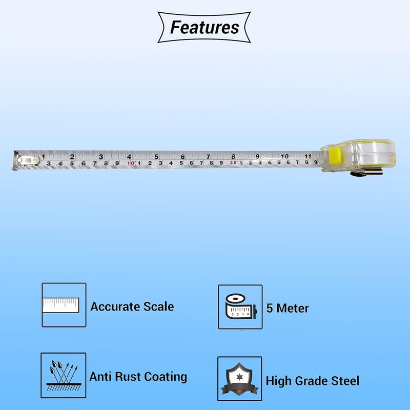 Hillgrove 5 Meter Steel Blade with AutoLock Function HMT5a Measurement Tape 5 m - Image 3
