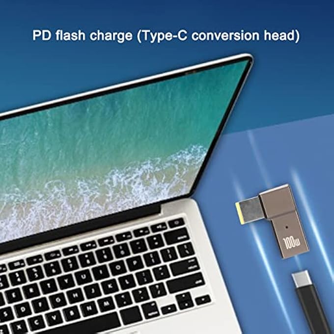 rayihni USB C TO SLIM TIP ADAPTER, 100W 5A LAPTOP USB C FEMALE INPUT TO SLIM TIP RECTANGLE POWER PD CHARGE CONVERTER - Image 2