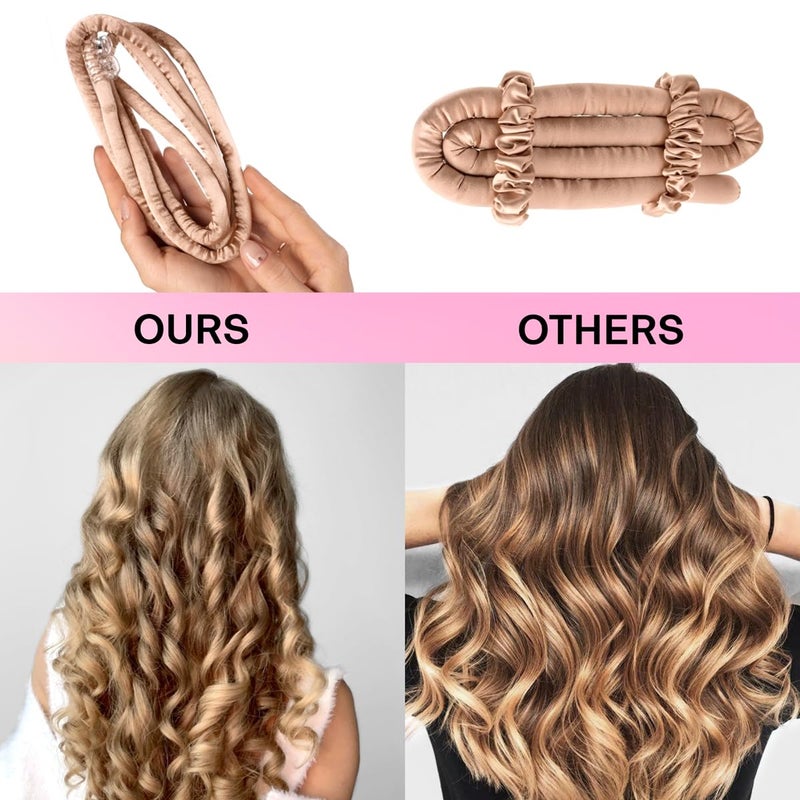 Lanzhire Heatless Curling Rod Headband for Long and Short Hair, No Heat Overnight Curls with Thin Curlers to Sleep In (Golden) - Image 5