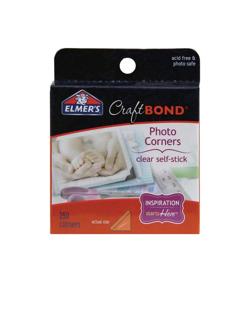 Elmer's CraftBond Adhesive Photo Corners 250/Pkg Clear - Image 2
