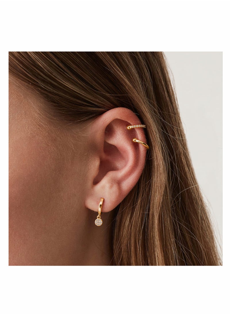 KASTWAVE - Ear Pods Clip 925 Sterling Silver Cubic Zirconia Sparkling Round Huggie Ear Cuff Earrings for Women Non Pierced Ear Pods Clip on Earrings - Image 1