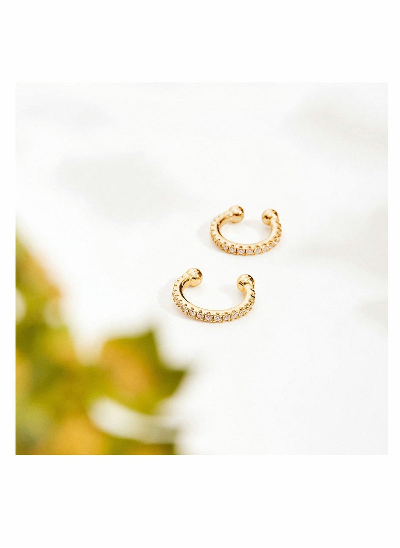 KASTWAVE - Ear Pods Clip 925 Sterling Silver Cubic Zirconia Sparkling Round Huggie Ear Cuff Earrings for Women Non Pierced Ear Pods Clip on Earrings - Image 1