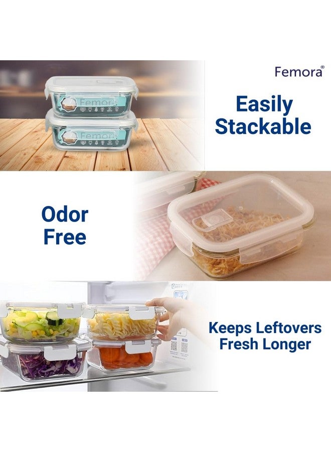 Femora Femora Borosilicate Glass Containers for Kitchen | 1 Year Warranty | Container Boxes for Storage, Storage Box for Kitchen with Air Vent Lid, Microwave Safe Utensils, rectangular (Set of 1-1000ml) - Image 5